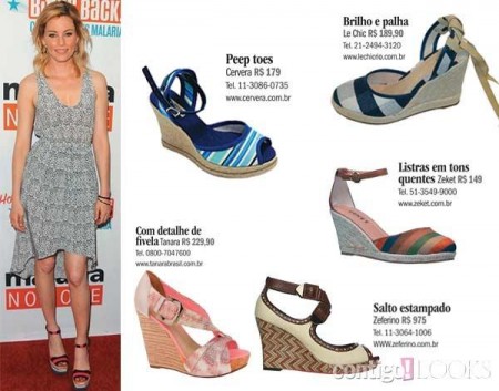 Adriana Lima e outras famosas mostram os modelos de anabelas que estão na moda